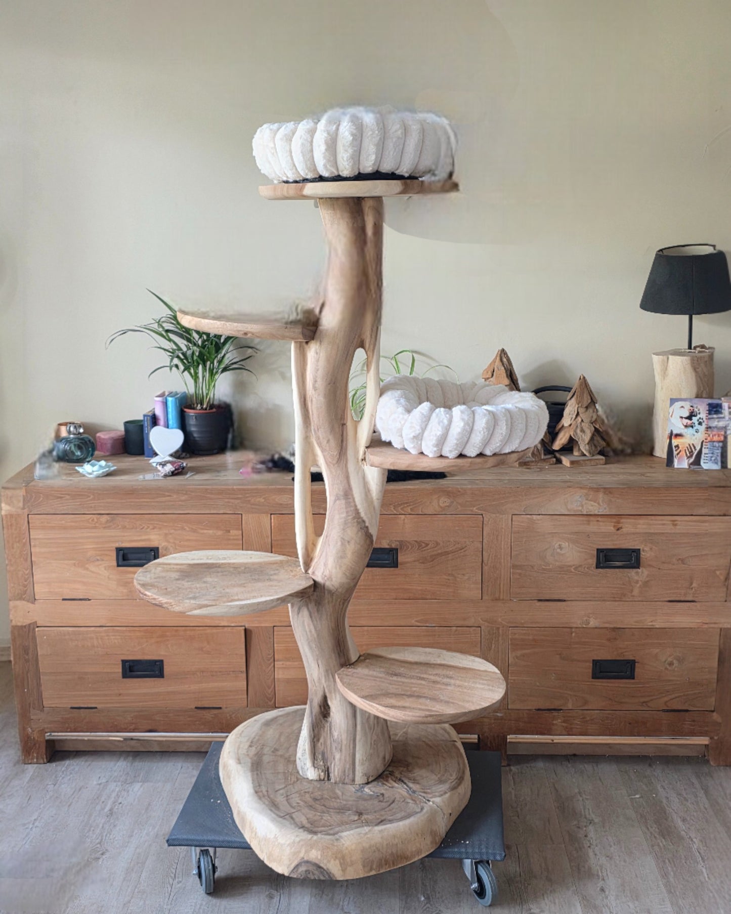 Crème wit Rond Zacht Mandje - Diameter 40cm