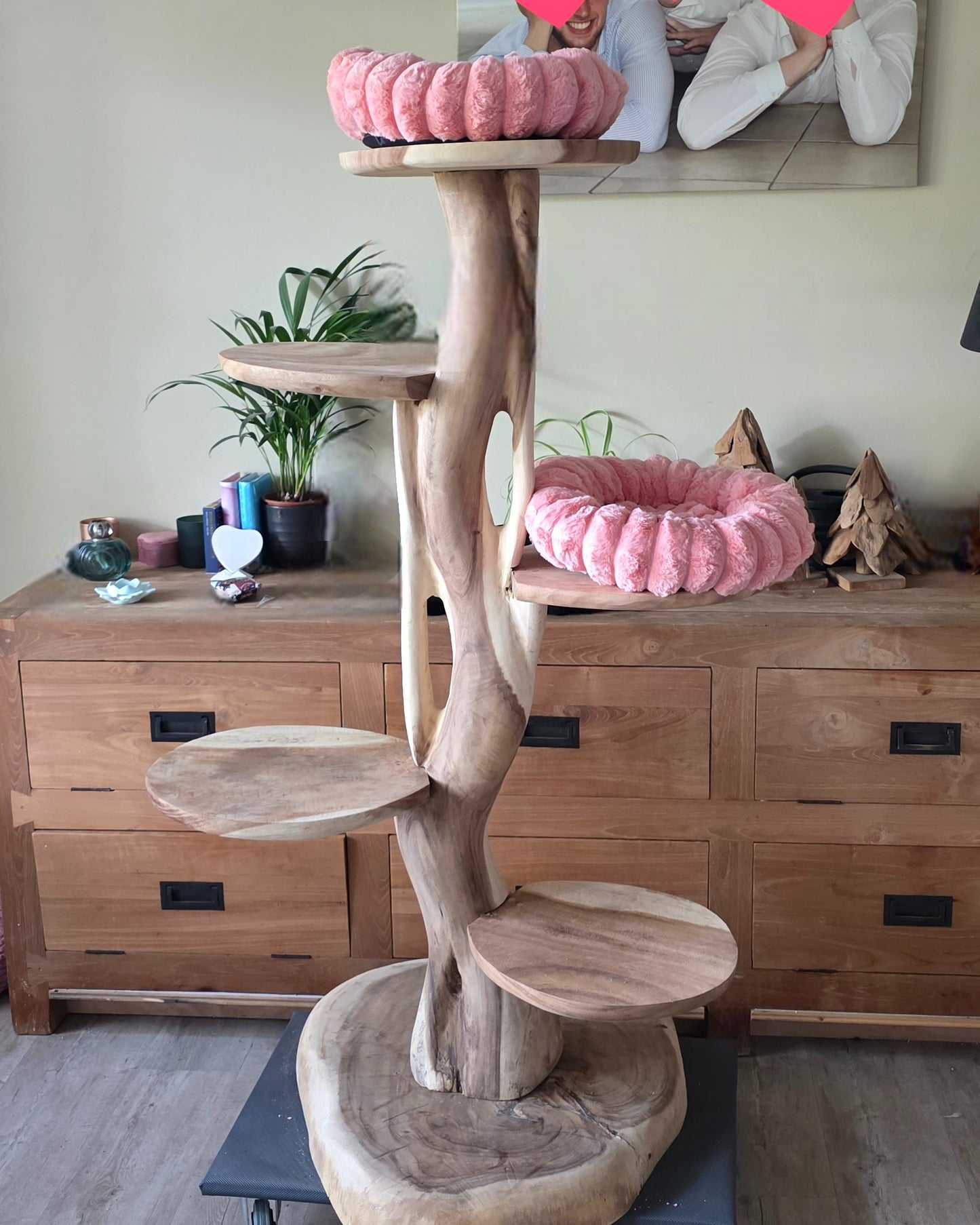 Roze Rond Zacht Mandje - Diameter 40cm