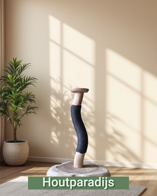 Houten krabstam Xena 90cm van suarhout met 1 topplateau en sisal touw