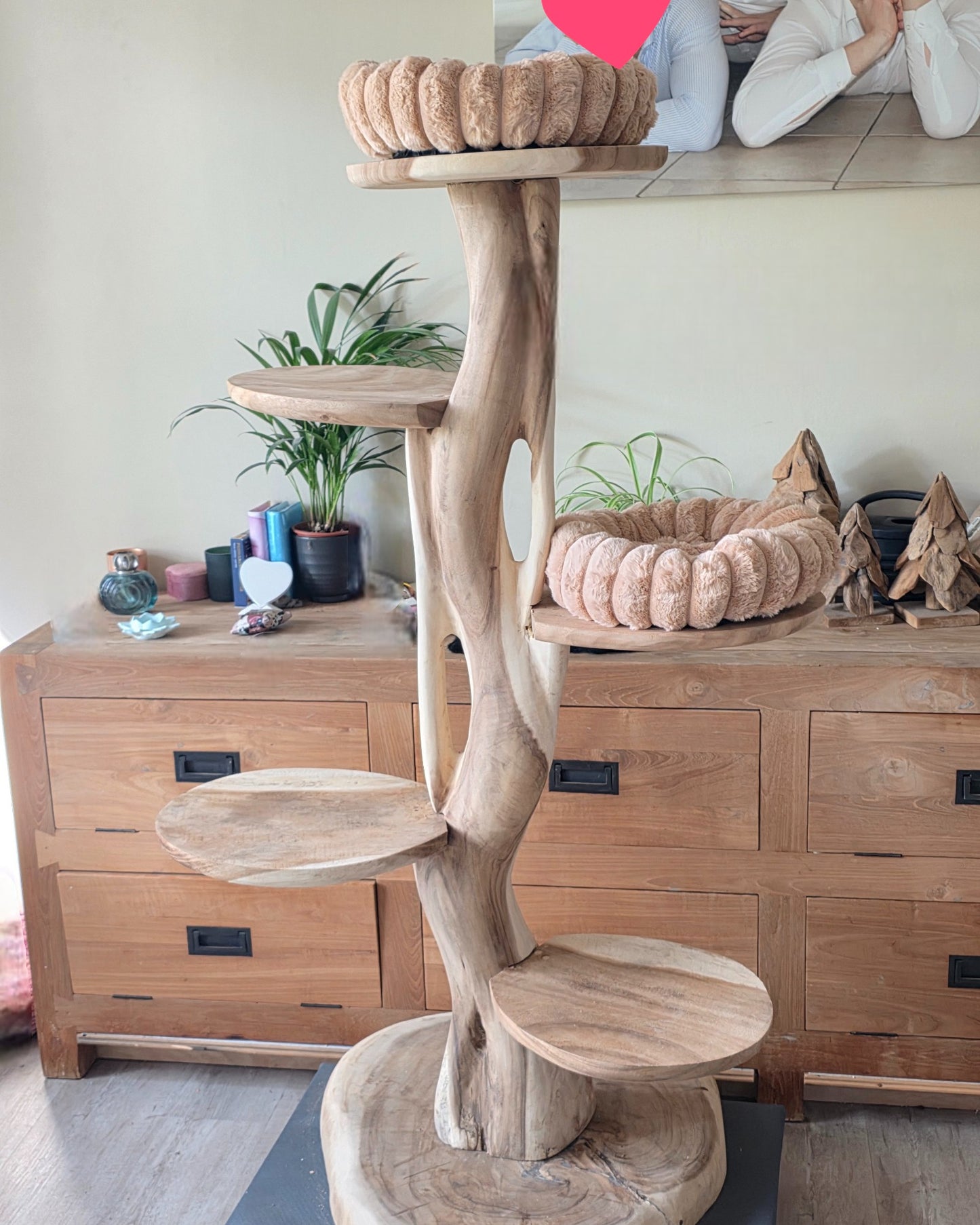 Camel kleur Rond Zacht Mandje - Diameter 40cm