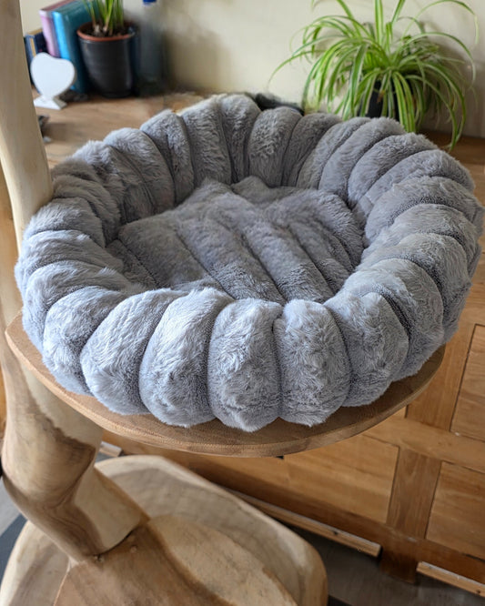 Grijs Rond Zacht Mandje - Diameter 40cm