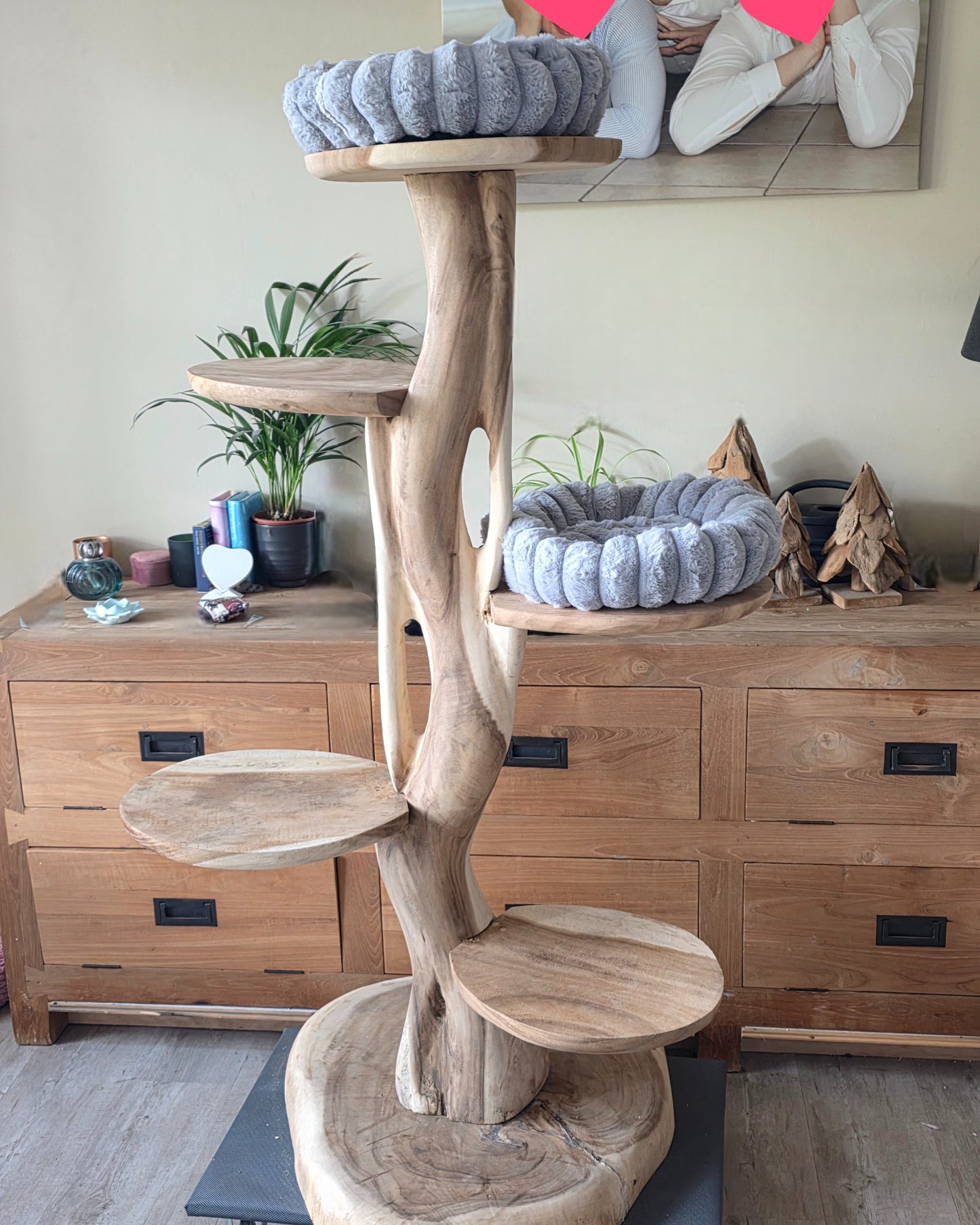 Grijs Rond Zacht Mandje - Diameter 40cm