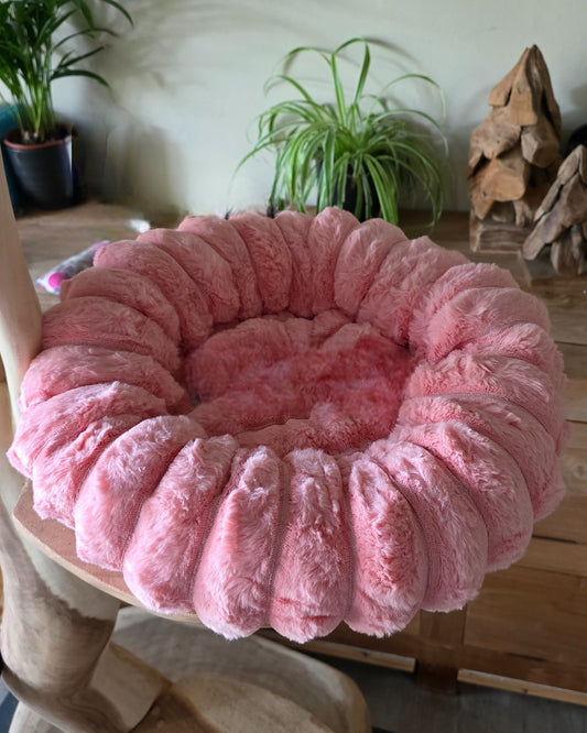 Roze Rond Zacht Mandje - Diameter 40cm